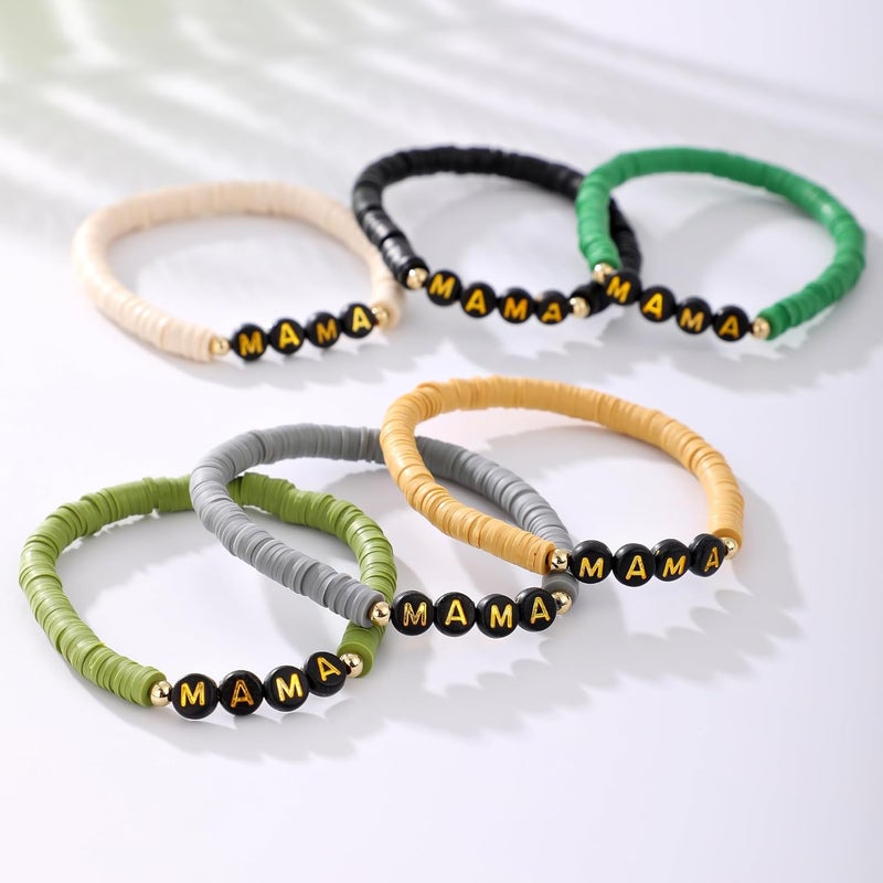 GOOJIDS Surfer Heishi Clay Bead Bracelets for Women Bohemian Stackable Gold Plated Beaded Stretch Bracelets Elastic Layering Friendship Bracelets Set Boho Jewelry - Image 4